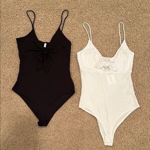 Watermelon Front Tier Black and White Bodysuit Set